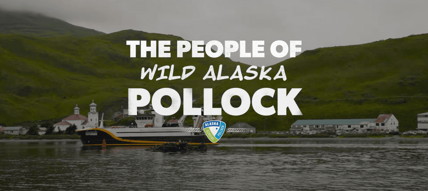 Boat on the water with Alaska coastline — Wild Alaska Pollock campaign